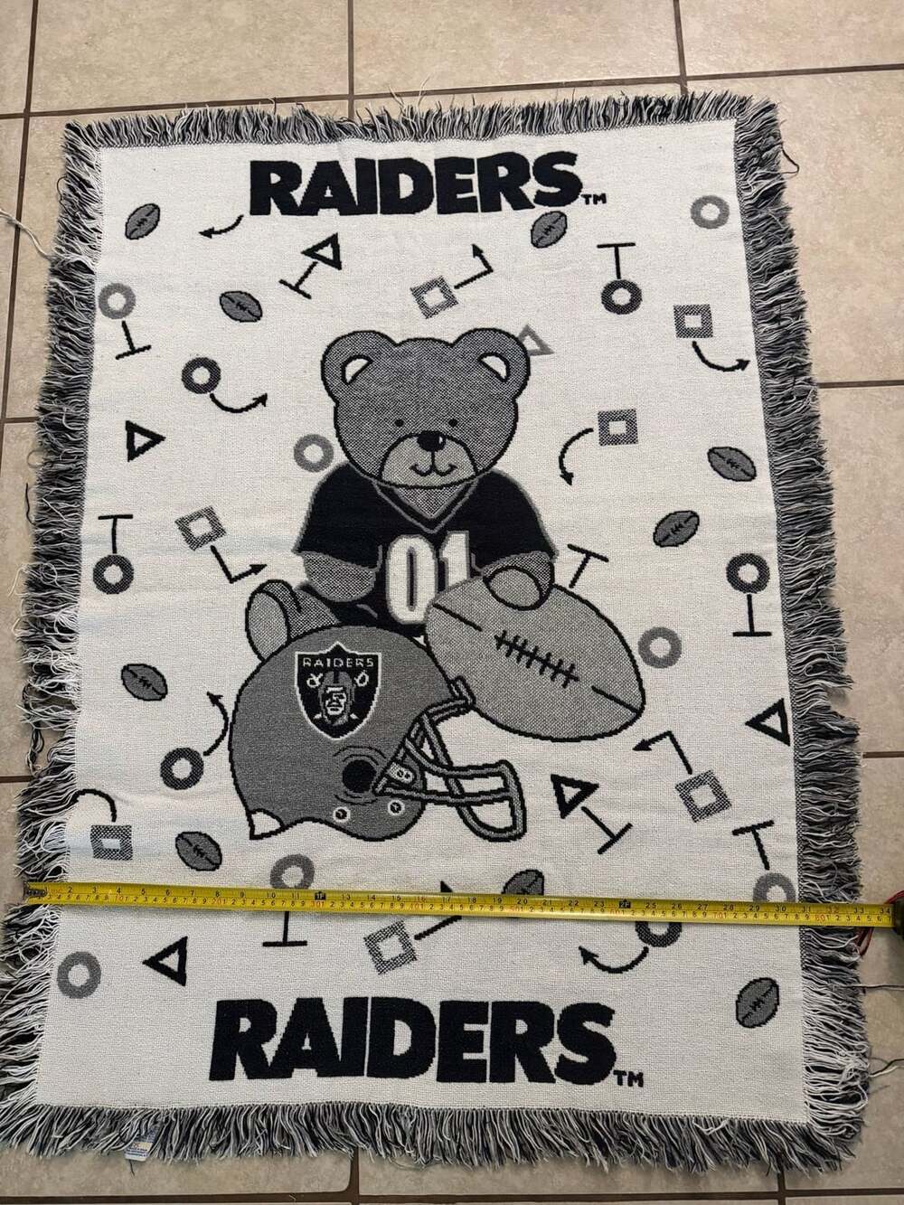 Vintage Oakland Raiders Tapestry Throw baby Blanket